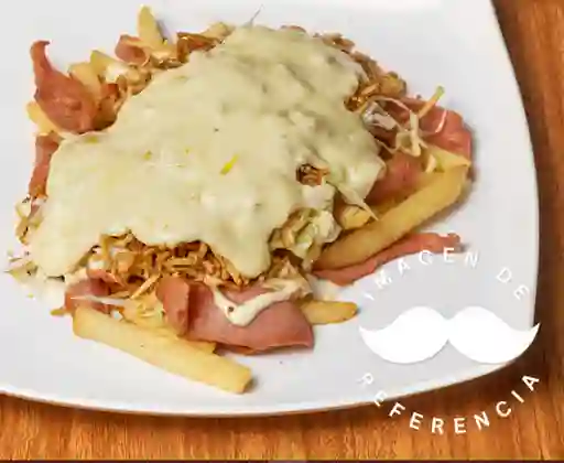 Salchipapa Bacon & Cheese