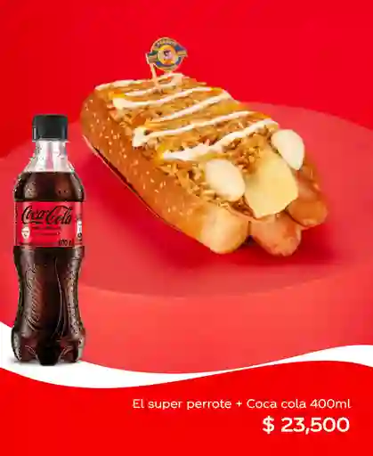 Super Perrote + Coca Cola sin Azucar 400