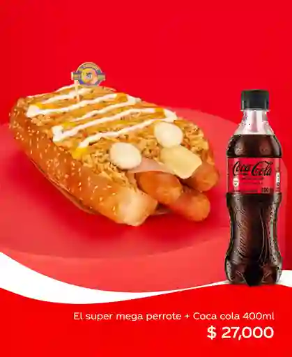 Super Mega Perrote + Coca Cola sin Azucar 400