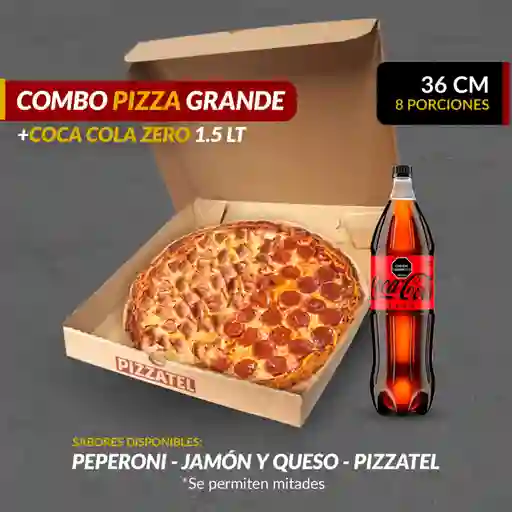 Pizza Por Mitad Grande + Gaseosa