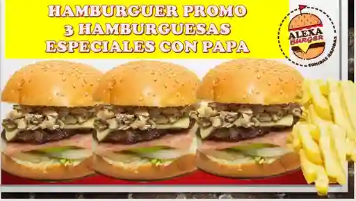 Combo de 3 Hamburguesas Especiales