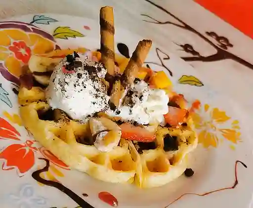 Waffle con Helado