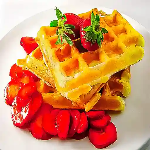 Waffle de Fresas con Banano