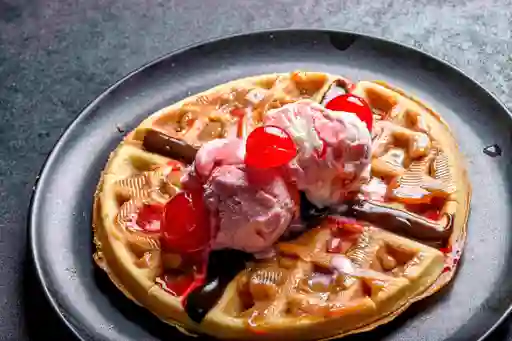 Waffle con Helado