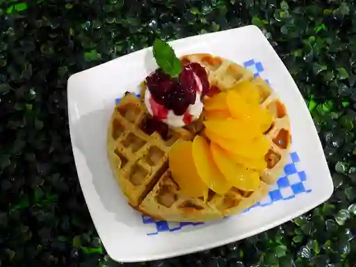 Waffle con Helado