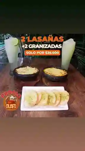 Promo 2 Lasañas + 2 Granizados