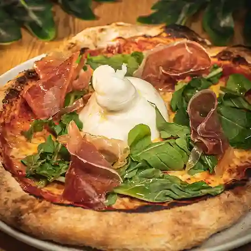 Pizza Burrata y Jamón Serrano