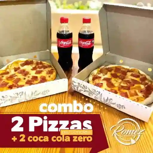 Combo Pizzas Personales + 2 Coca Cola Zero