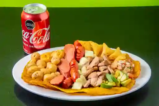 Patacon Mexicano con Gaseosa Cocacola
