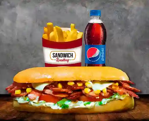 Combo Sándwich de Costillas BBQ