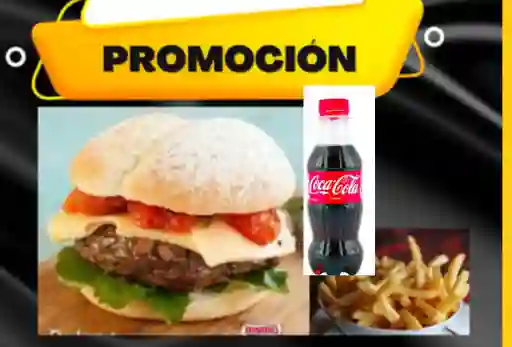 Hamburguesa Sencilla con Papas + Coca Cola