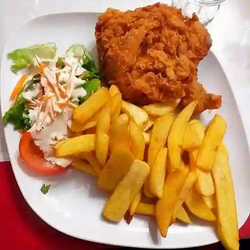 Bandeja con Pollo Broaster