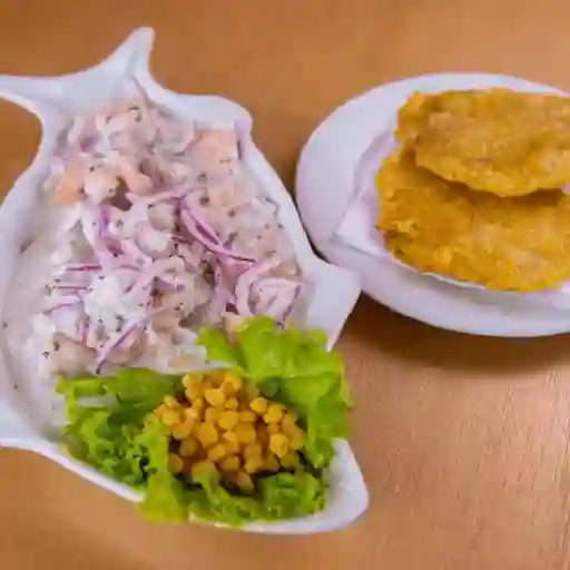 Ceviche de Corvina y Camarón