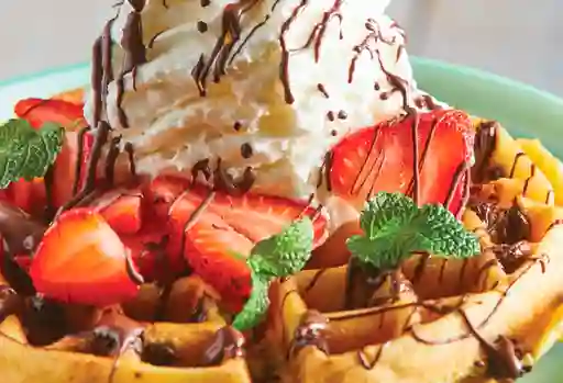 Waffle Chocolate y Fresa