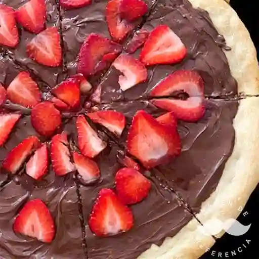 Pizza de Fresas con Chocolate