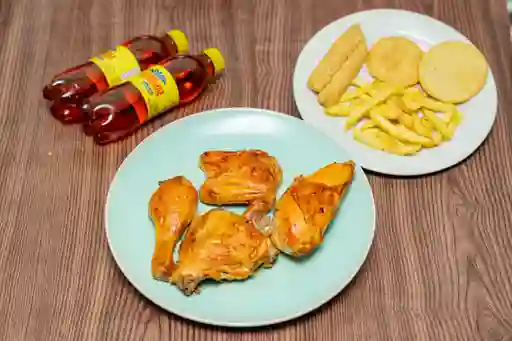 1/2 Pollo Al Horno y 4 Acompañantes