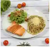 Promo Plato de Salmón +Pasta Pesto Verde + Ensalada