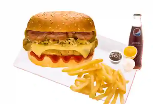 Combo Mega Hamburguesa Pechuga Apanada