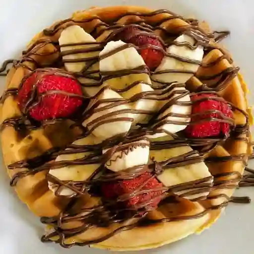 Waffle de Nutella, Banano y Fresas