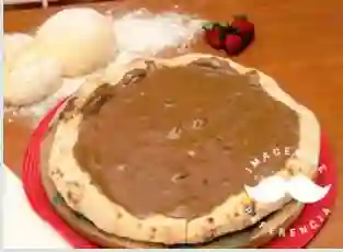 Pizza de Fresas con Chocolate