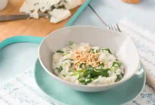 Risotto Primavera En Salsa De Queso Azul