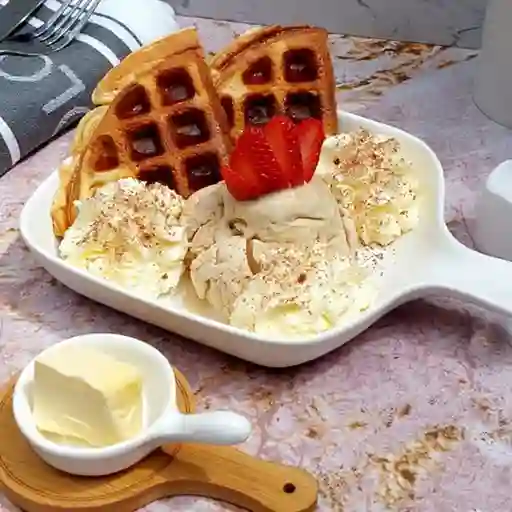 Waffle Mini de Sirope y Mantequilla