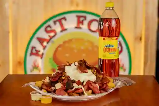 Combo Salchipapa Mega Especial +Gaseosa