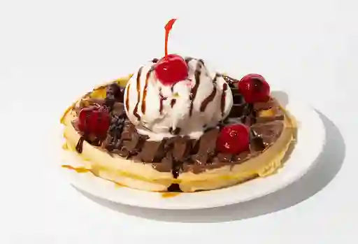 Waffle con Helado