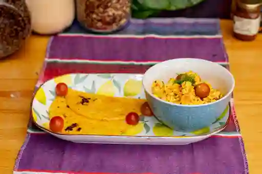 Arepa con Pericos de Tofu