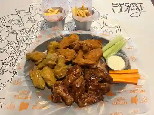 Combo 18 Alitas + 2 Papas + Salsas