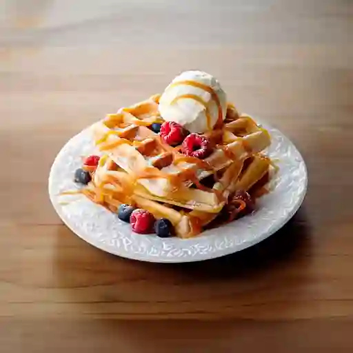 Waffle con Helado