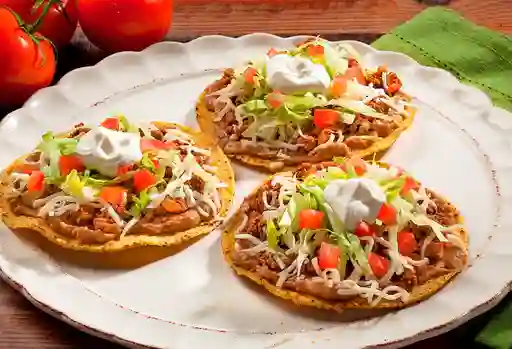 Tostadas de Res y Pollo X4