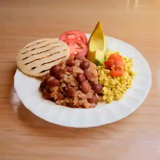 Huevos Rancheros con Arroz y Bebida