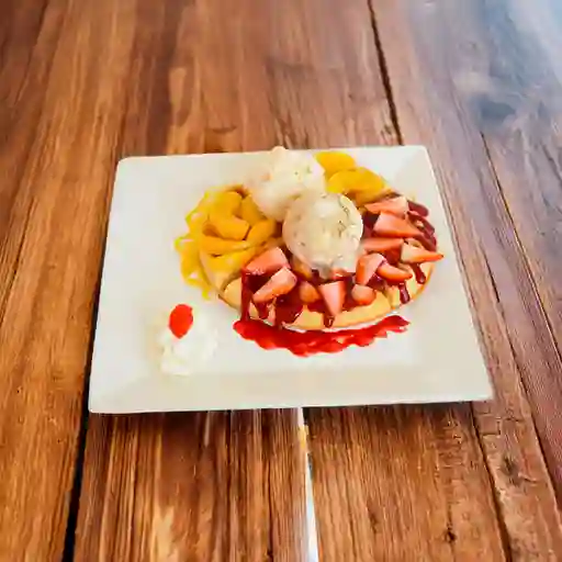 Waffle de Fruta y Chocolate