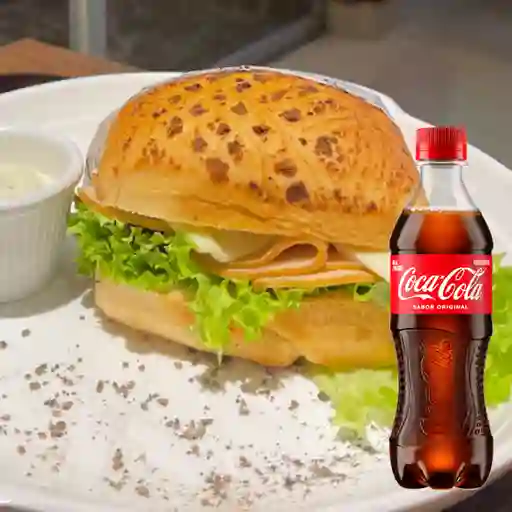 Combo Sandwich Jamon & Queso + Coca-Cola Sabor Original 400 ml