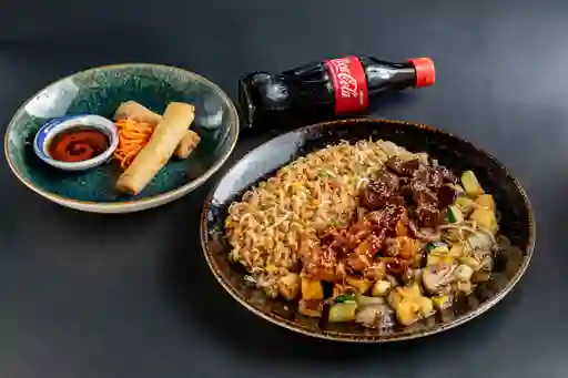 Spring Rolls+ Teppanyaki Obrero+coca Cola