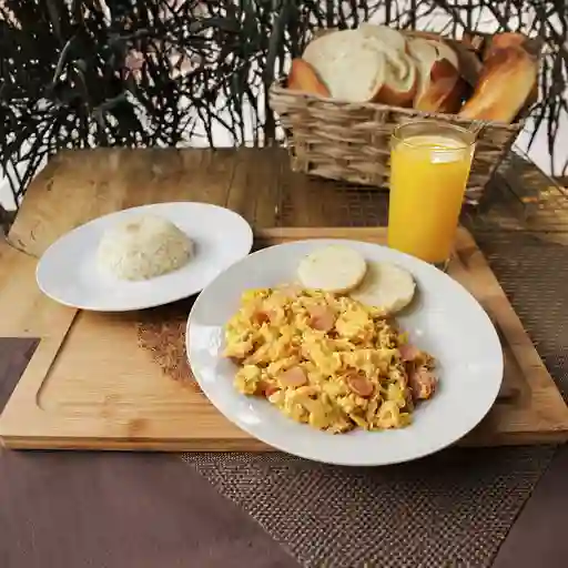 Huevos Rancheros con Arroz