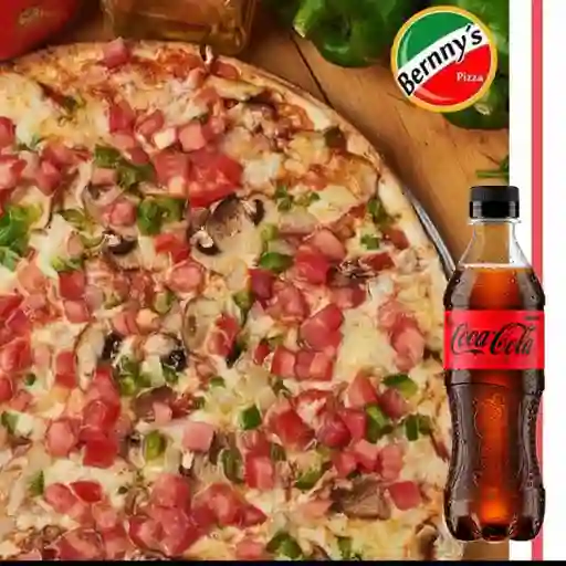 Combo Pizza Mixta Carnes y Vegetales + Coca Cola