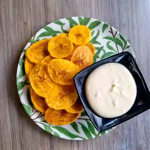 Patacoins con Dip de Maracuyá