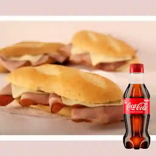 Combo Sandwich Jamón y Queso + Coca Cola Original 250ML