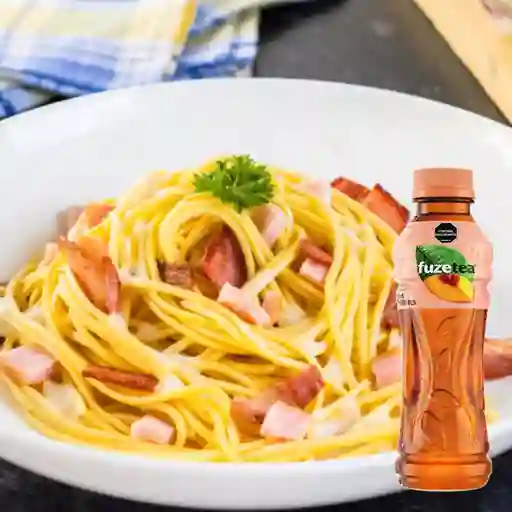 Combo Spaghetti Carbonara + Fuze Tea Durazno 400ml