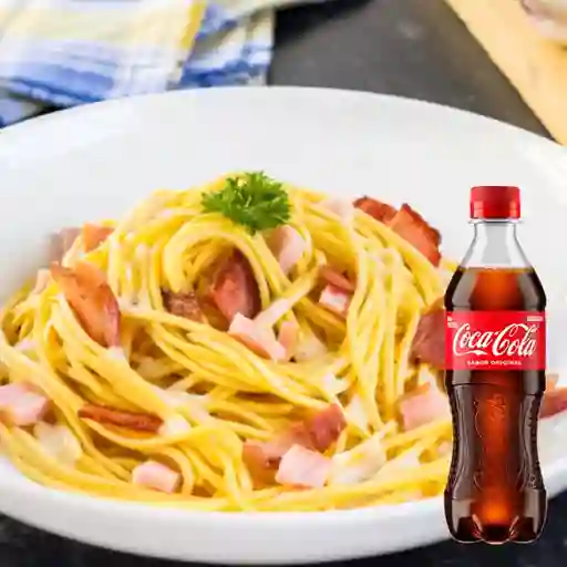 Combo Spaghetti Carbonara + Coca Cola Original 400ml