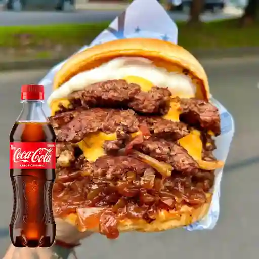 Combo Sweet Smash Onion Burger + Coca-Cola Original 400ml