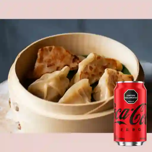 Combo Gyozas Canoa Al Vapor + Coca Cola Sin Azúcar 330ml