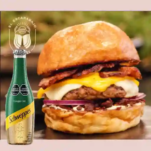 Combo Hamburguesa Escarabajo + Schweppes Ginger Ale 300ML