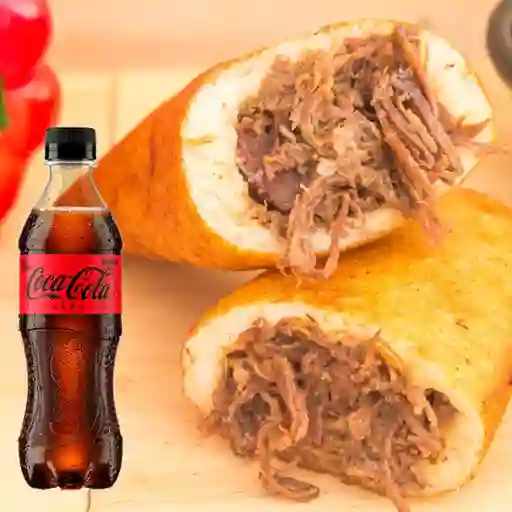 Combo Empanada Carne Desmechada + Coca Cola Sin Azúcar 400 ml