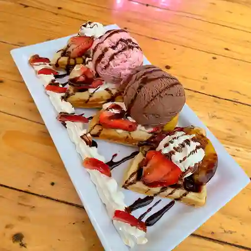 Waffle Fresa y Chocolate