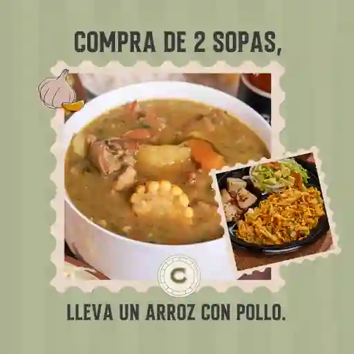 Combo 2 Sopas + Arroz de Pollo