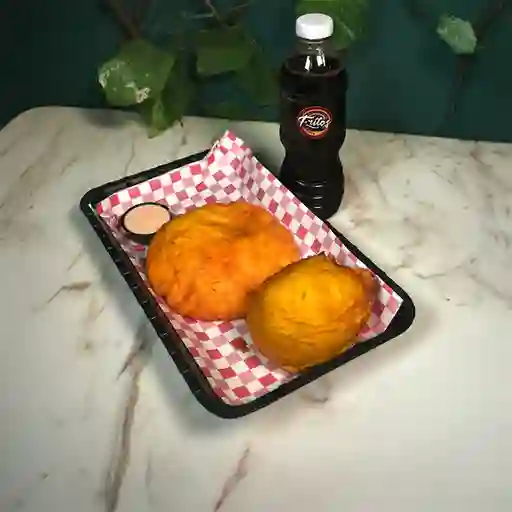 Combo Papa Rellena, Arepa y Bebida