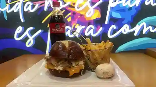 Hamburguesa de Champiñones y Tocineta en Combo